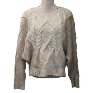 Anthropologie Sleeping On Snow Cream Cable Knit Women’s Sweater